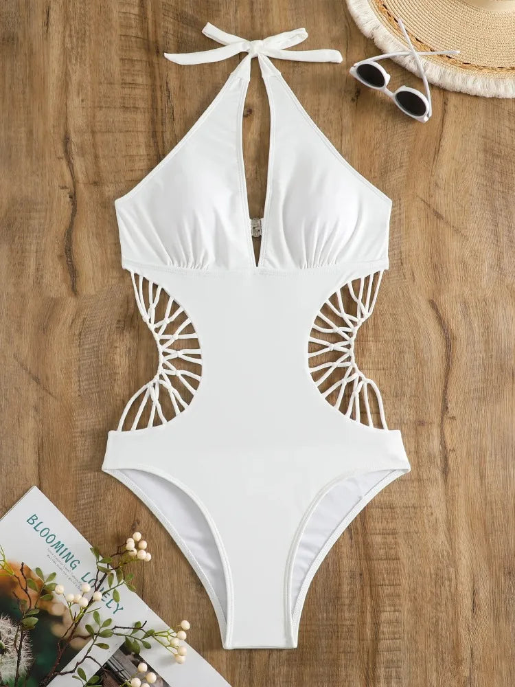 Stylish Cross One-Piece Swimsuit