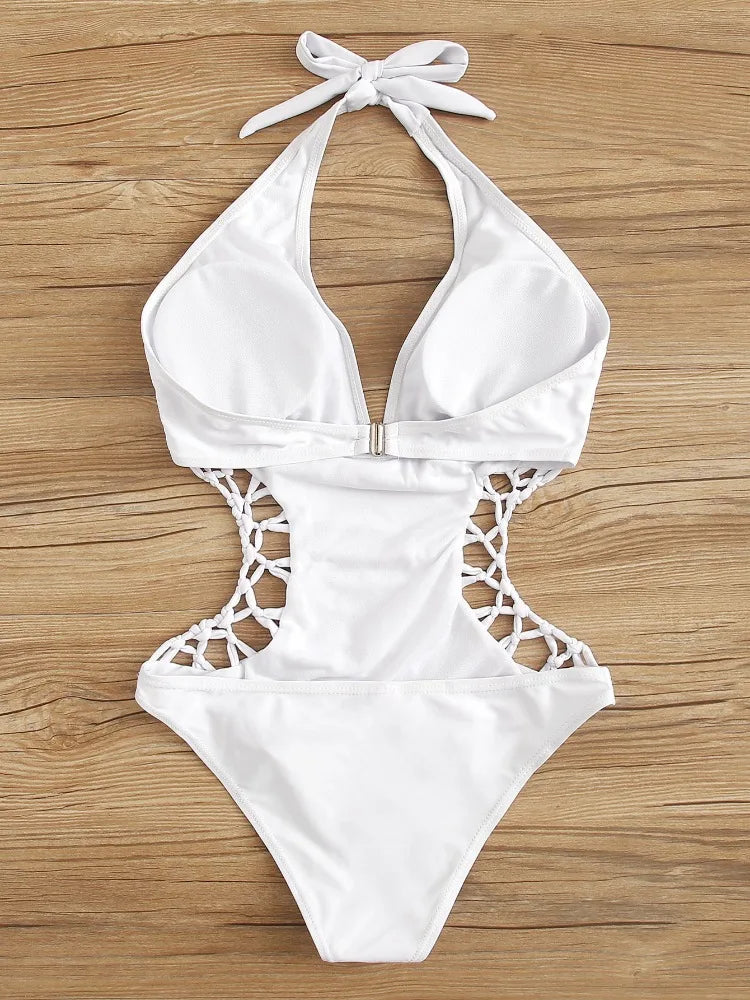 Stylish Cross One-Piece Swimsuit