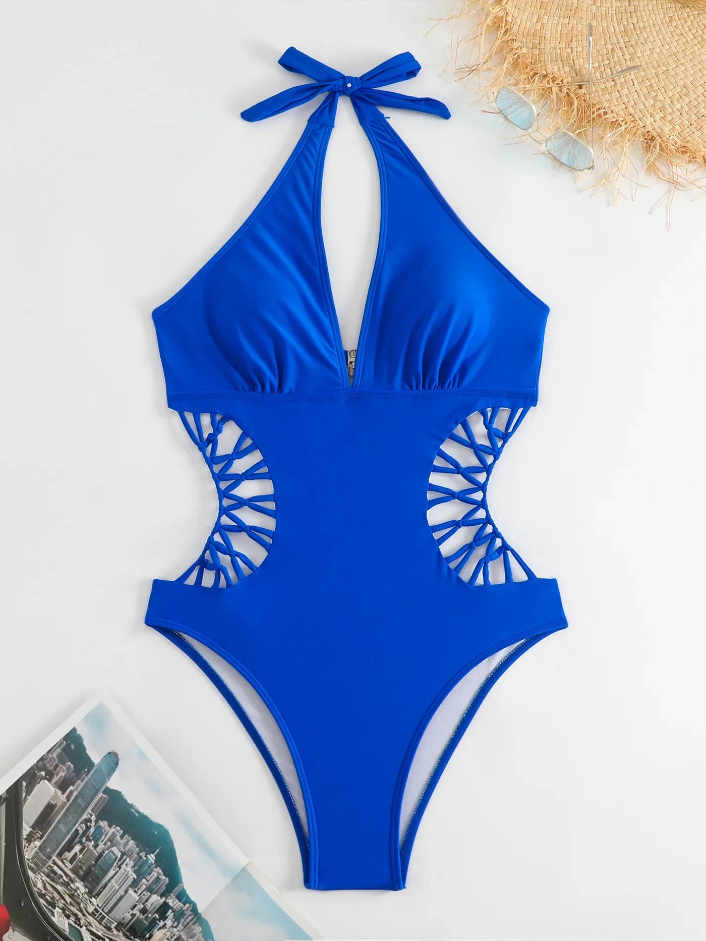 Stylish Cross One-Piece Swimsuit