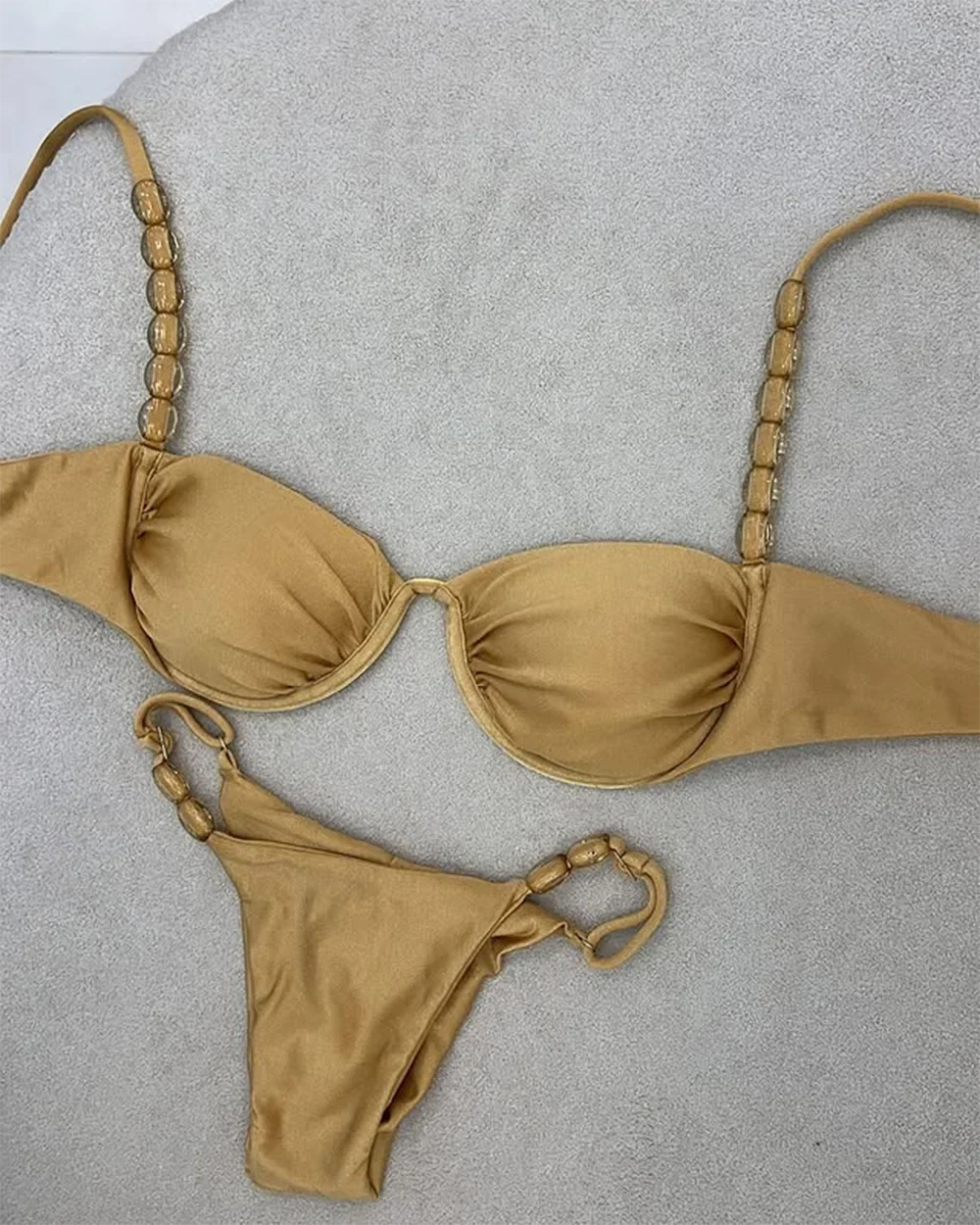 Glamorous Golden Bikini Set