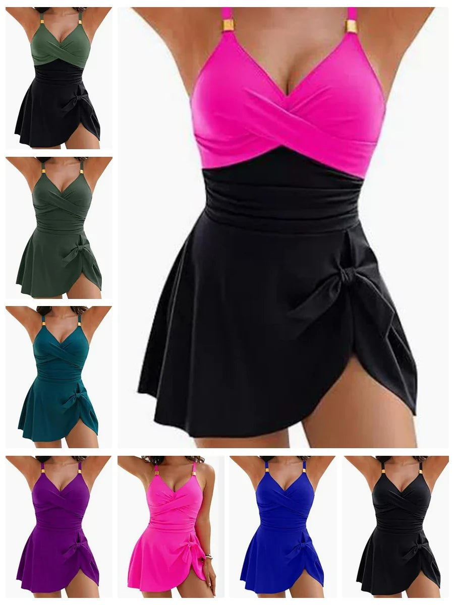 Colorful Slimming Swimdress