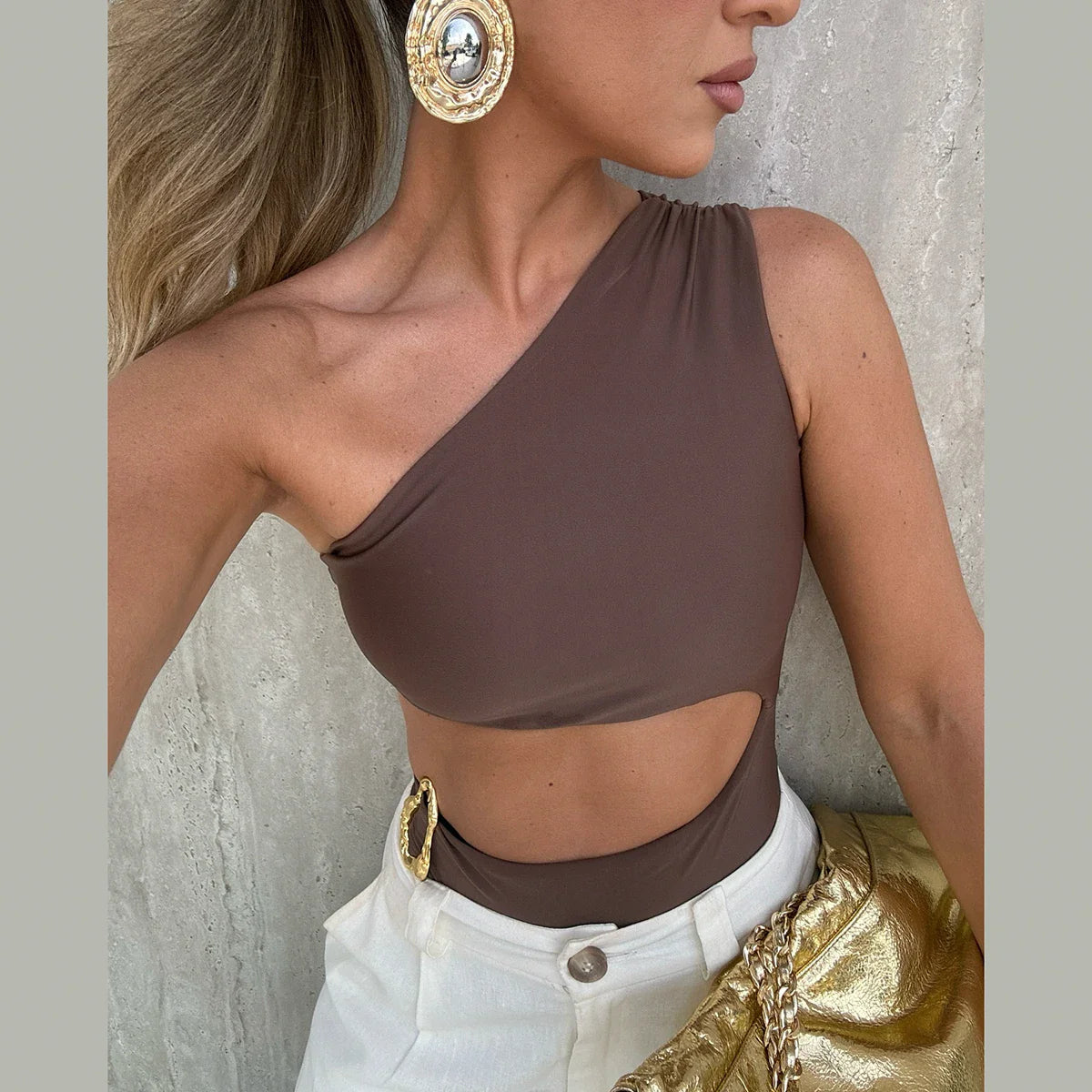 Elegant One Shoulder Swimsuit