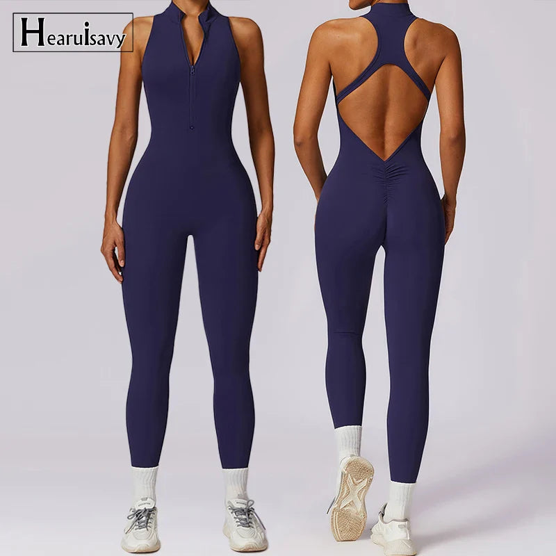 Stylish Backless Yoga Romper