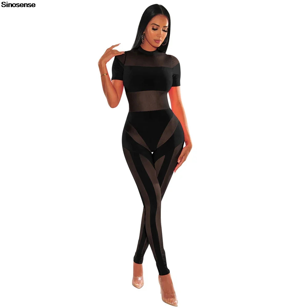 Chic Sheer Mesh Jumpsuit